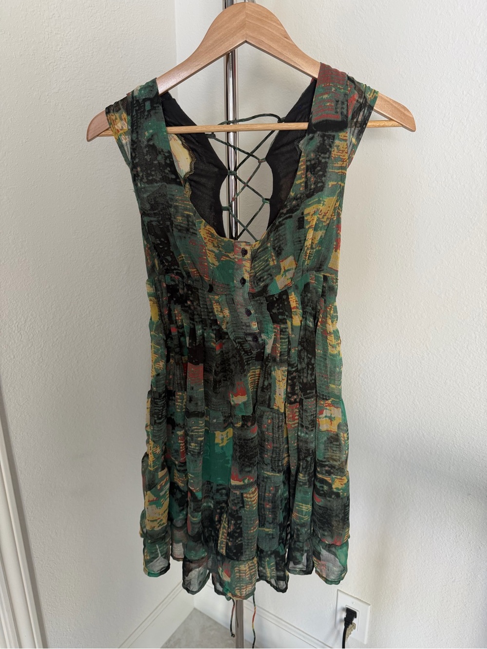 Urban Outfitters Green Multi-Print Backless Sundress